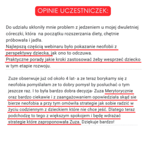 Szkolenie: Neofobia – co robić, gdy dziecko “psuje się” z jedzeniem?